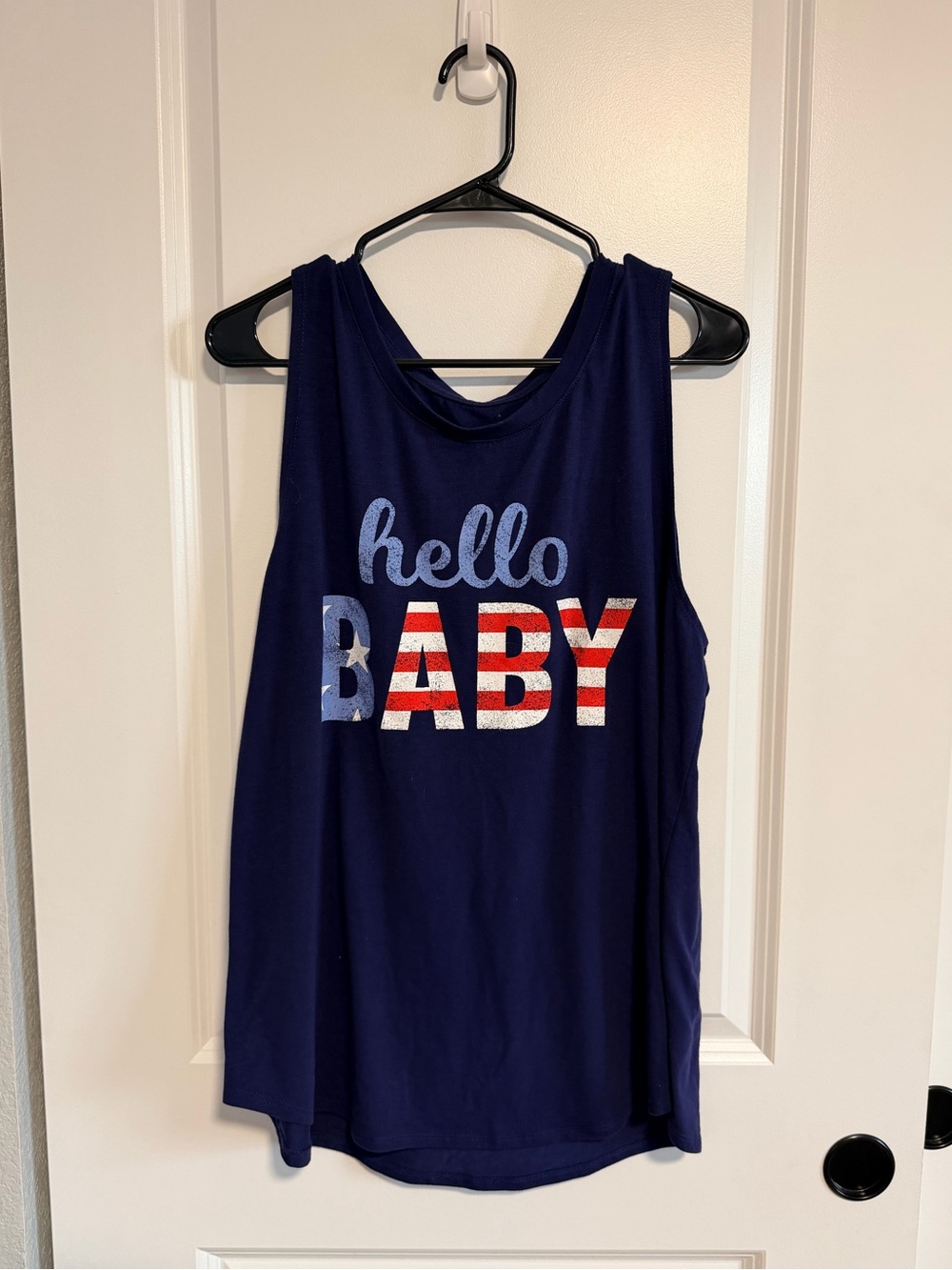 Isabel Maternity Hello Baby Navy Girls' Graphic Tank Top